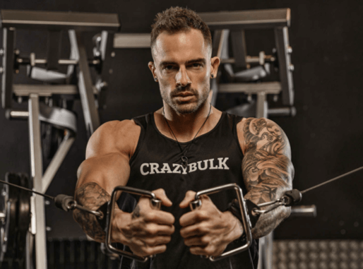 Man in gym wearing Crazy Bulk clothing